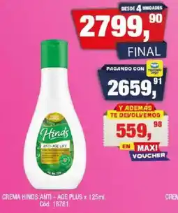 Maxiconsumo Hinds crema anti-age plus oferta