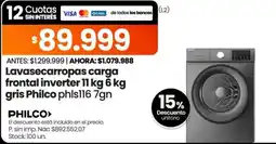 Changomas Philco lavasecarropas carga frontal inverter oferta