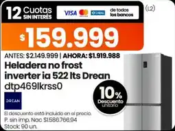 Changomas Drean heladera no frost inverter ia 522 oferta