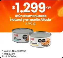 Changomas Aliada atún desmenuzado natural y en aceite oferta