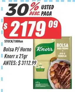 Supermercados Comodin Knorr bolsa p/horno oferta