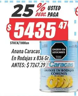 Supermercados Comodin Caracas ananas en rodajas oferta