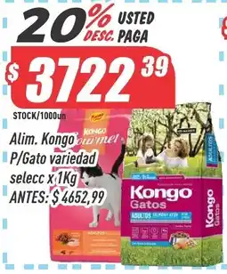 Supermercados Comodin Kongo alimento para gatos oferta