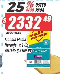 Supermercados Comodin Media naranja franela oferta