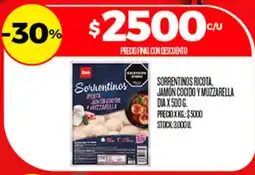 Supermercados DIA Dio sorrentinos ricota jamon cocido y muzzarela oferta