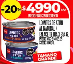Supermercados DIA Dia lomitos de atún al natural en aceite oferta