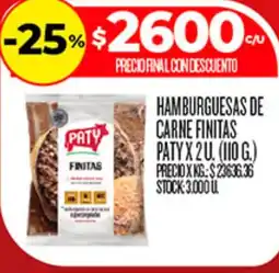 Supermercados DIA Paty hamburguesas de carne finitas oferta
