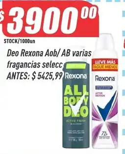 Supermercados Comodin Rexona deo aob/ab varias fragancias selecc oferta