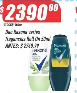 Supermercados Comodin Rexona deo varias fragancias roll on oferta