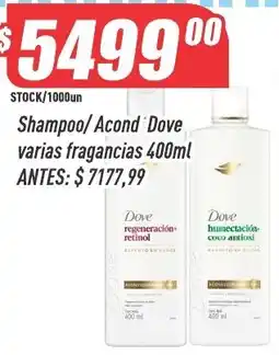 Supermercados Comodin Dove shampoo acondicionador varias fragancias oferta