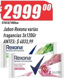 Supermercados Comodin Rexona jabon varias fragancias oferta