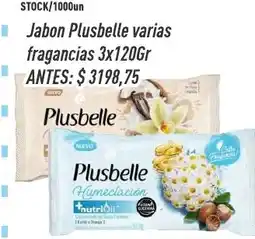 Supermercados Comodin Plusbelle jabon varias fragancias oferta