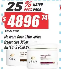 Supermercados Comodin Dove mascara 1min varias fragancias oferta