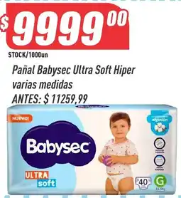 Supermercados Comodin Babysec pañal ultra soft hiper oferta