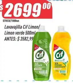Supermercados Comodin Cif lavavajilla limon/limon verde oferta