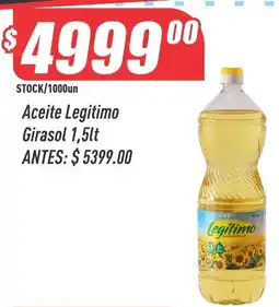 Supermercados Comodin Legitimo aceite girasol oferta