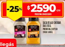 Supermercados DIA DIA salsa de ajo/cheddar oferta