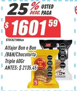 Supermercados Comodin Alfajor Bon o Bon /B&N/Chocotorta oferta