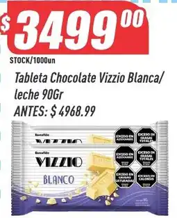 Supermercados Comodin Vizzio tableta chocolate blanca/leche oferta