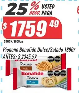 Supermercados Comodin Bonafide pionono dulce/salado oferta