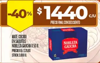 Noblezagaucha mate cocido en saquitos