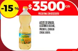 Supermercados DIA Legitimo aceite de girasol oferta
