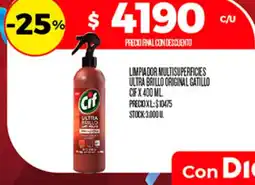 Supermercados DIA Cif limpiador multisuperficies ultra brillo original gatillo oferta