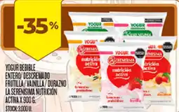 Supermercados DIA La serenisima yogur bebible entero/ descremado frutilla/ vainilla/ durazno oferta