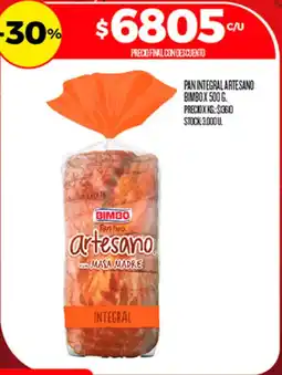 Supermercados DIA Bimbo pan integral artesano oferta