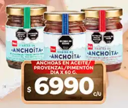 Supermercados DIA Anchoas en aceite/provenzal/pimenton oferta
