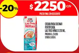 Supermercados DIA Las tres niñas crema para cocinar fortificada oferta