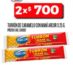 Supermercados DIA Arcor turrón de caramelo con maní oferta