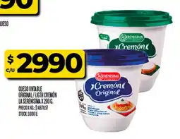 Supermercados DIA La serenisima queso unttable original / light cremón oferta
