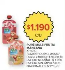 Carrefour Market Carrefour - pure multifruta/ manzana oferta