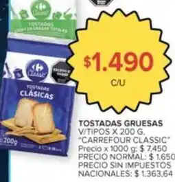 Carrefour Market Carrefour - tostadas gruesas oferta