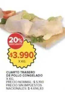 Carrefour Market Cuarto trasero de pollo congelado oferta