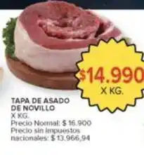 Carrefour Market Tapa de asado de novillo oferta