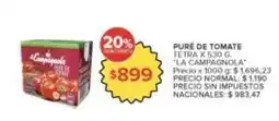 Carrefour Market La campagnola - pure de tomate tetra oferta