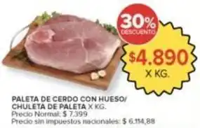 Paleta de cerdo con hueso/ chuleta de paleta