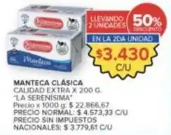 Carrefour Market La serenísima - manteca clásica oferta