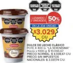 Carrefour Market La serenísima - dulce de leche clásico oferta