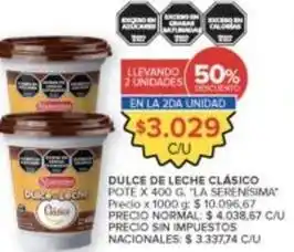 La serenísima - dulce de leche clásico