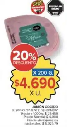 Carrefour Market Jamón cocido puente de ronda oferta