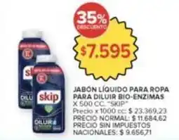 Carrefour Market Skip - jabón líquido para ropa para diluir bio-enzimas x 500 cc oferta