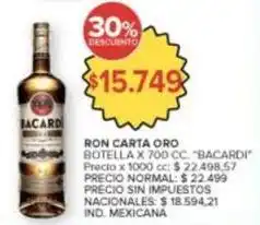 Carrefour Market Bacardi - ron carta oro oferta
