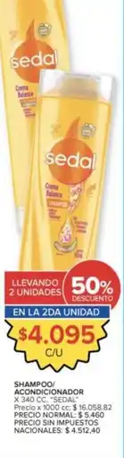 Carrefour Market Sedal - shampoo acondicionador x 340 cc oferta
