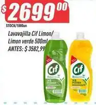 Supermercados Comodin Cif - lavavajilla limon/limon verde oferta