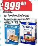 Supermercados Comodin Dos anclas - sal parrillera /fina/gruesa estuche x500gr oferta