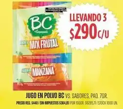 Supermercados Vea Bc - jugo en polvo vs. sabores oferta