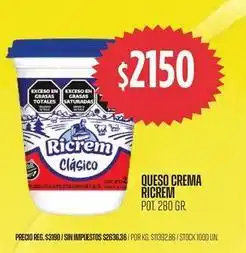 Supermercados Vea Ricrem - queso crema clásico oferta